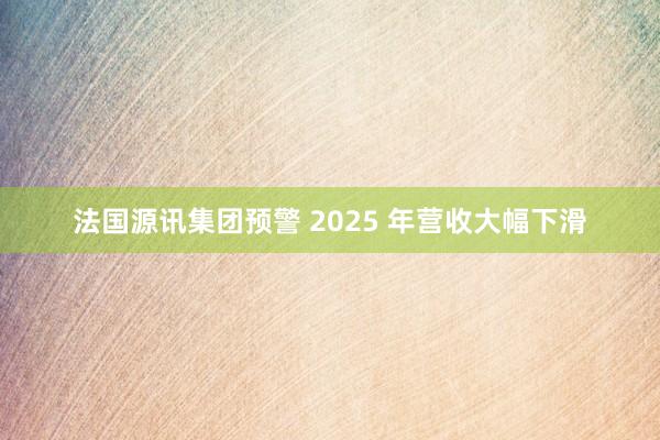 法国源讯集团预警 2025 年营收大幅下滑